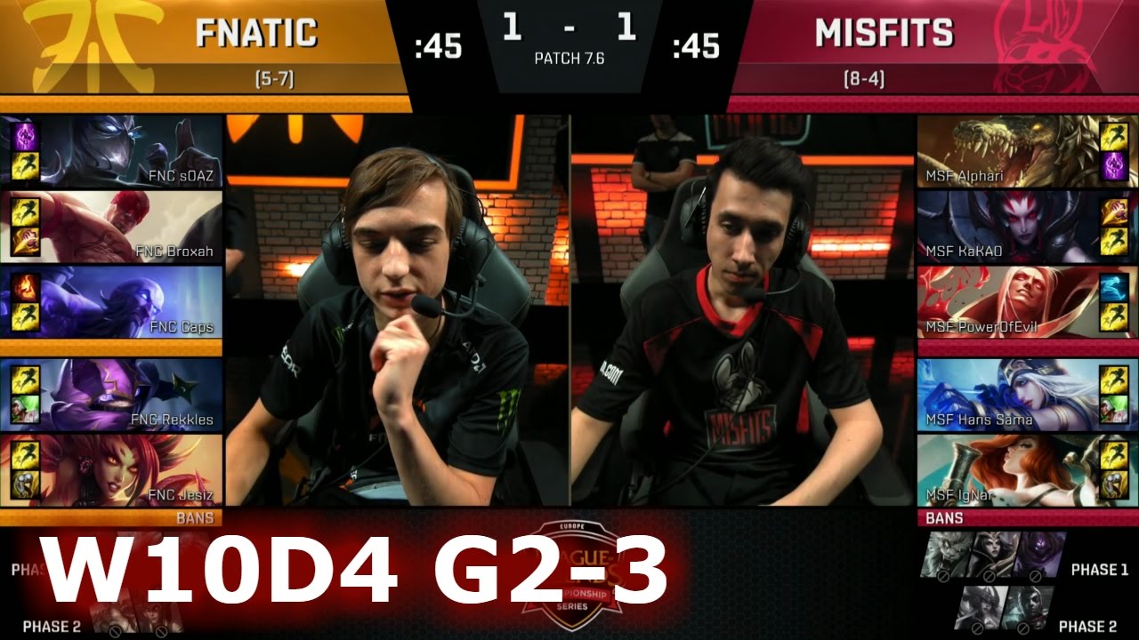 Misfits – Fnatic (pontos map eredmény: 0-2) 2,2