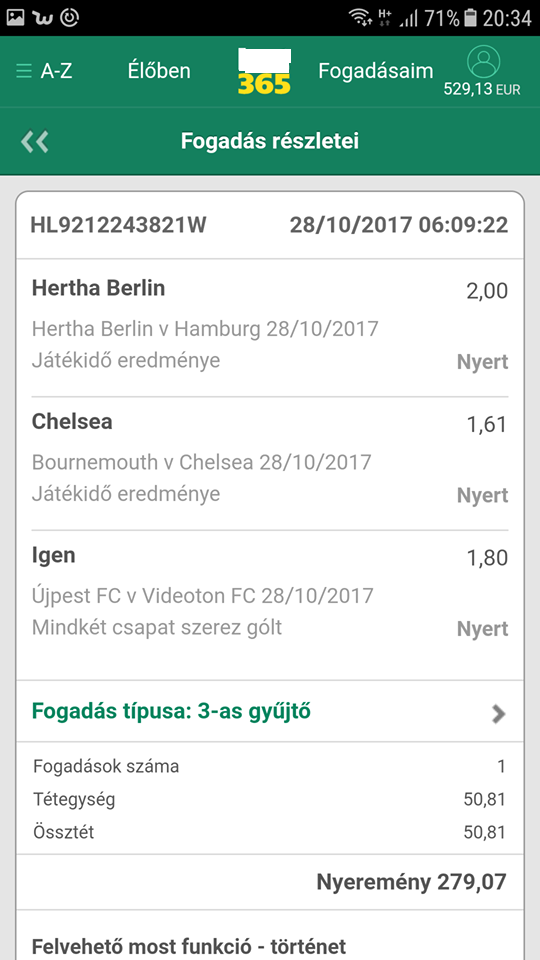 „Hónapok óta nem nyertem annyit, mint veletek 2 nap alatt (~ 500 eurot)! Köszi! :) ” – egy új Tag véleménye a Foci csoportról.