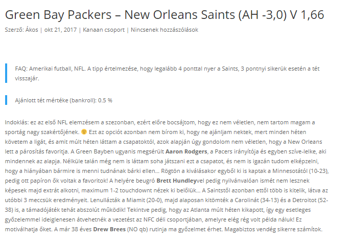 Sikeres elemzéssel debütáltam amerikai futballból! :) – Ákos