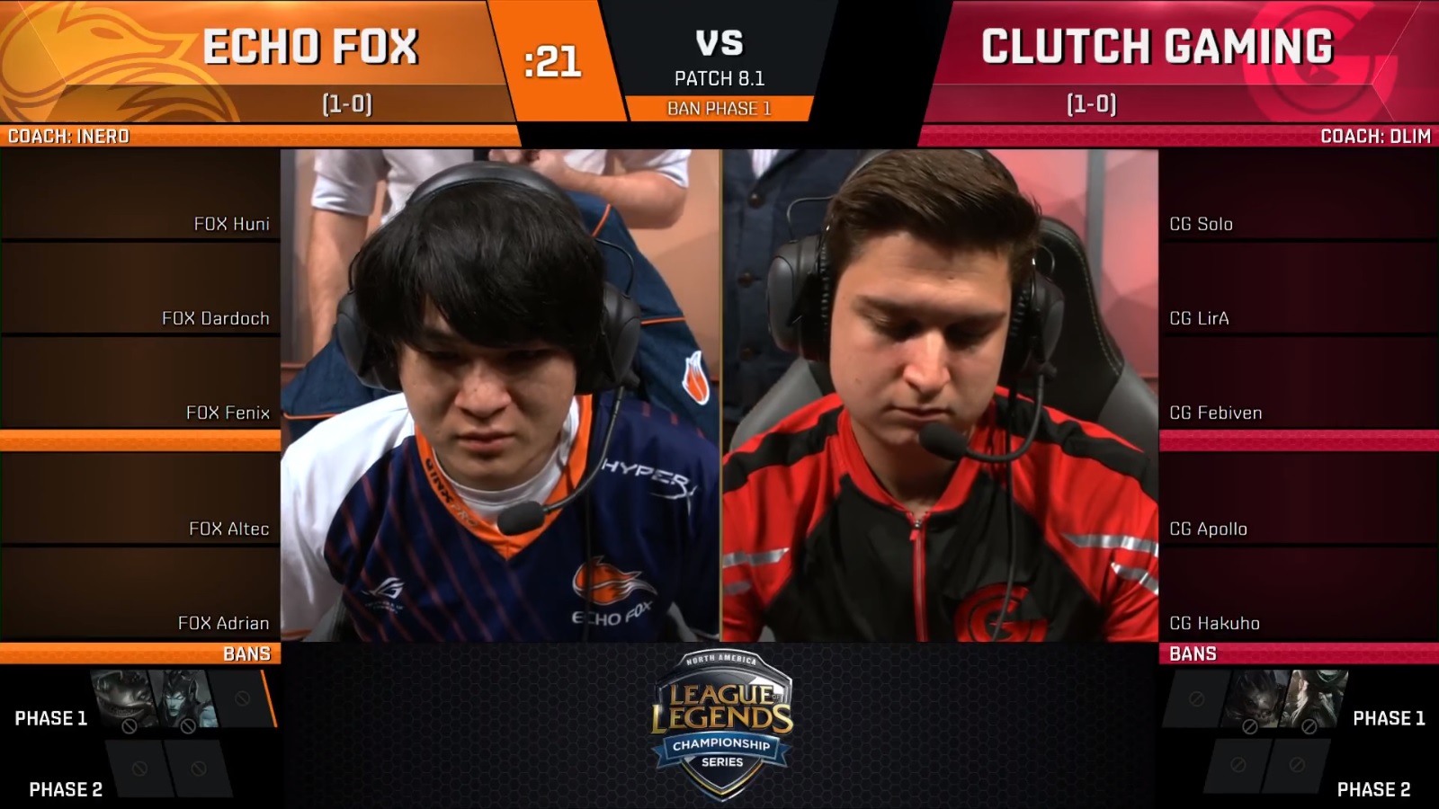 Echo Fox A. – Clutch Caming A. H 2,75