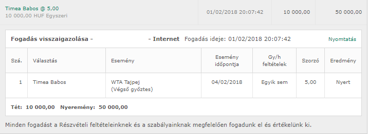 Tornát nyerettünk Babos Timivel! 5-ös szorzót fogtunk rajta! :O