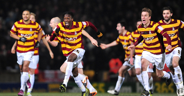 bradford city celebrate arsenal