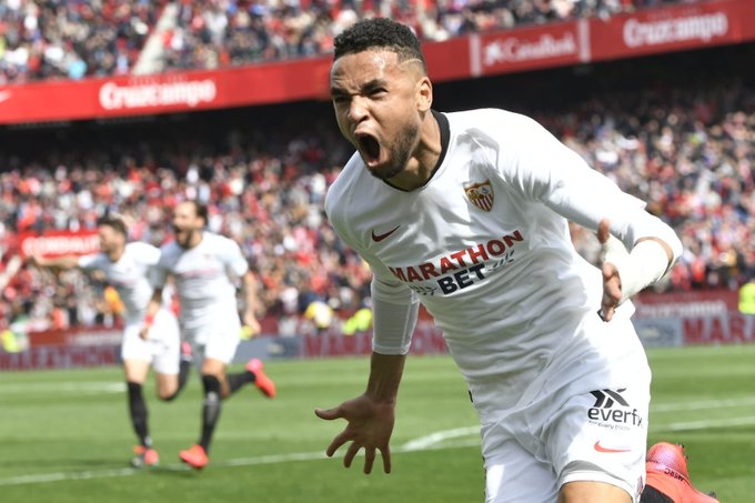 en nseyri score first goal with sevilla fc