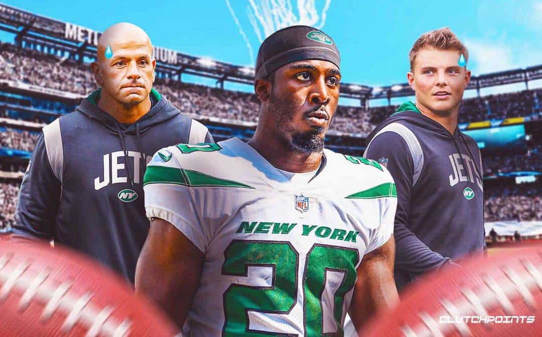 jets news breece hall carted to locker room with head injury vs